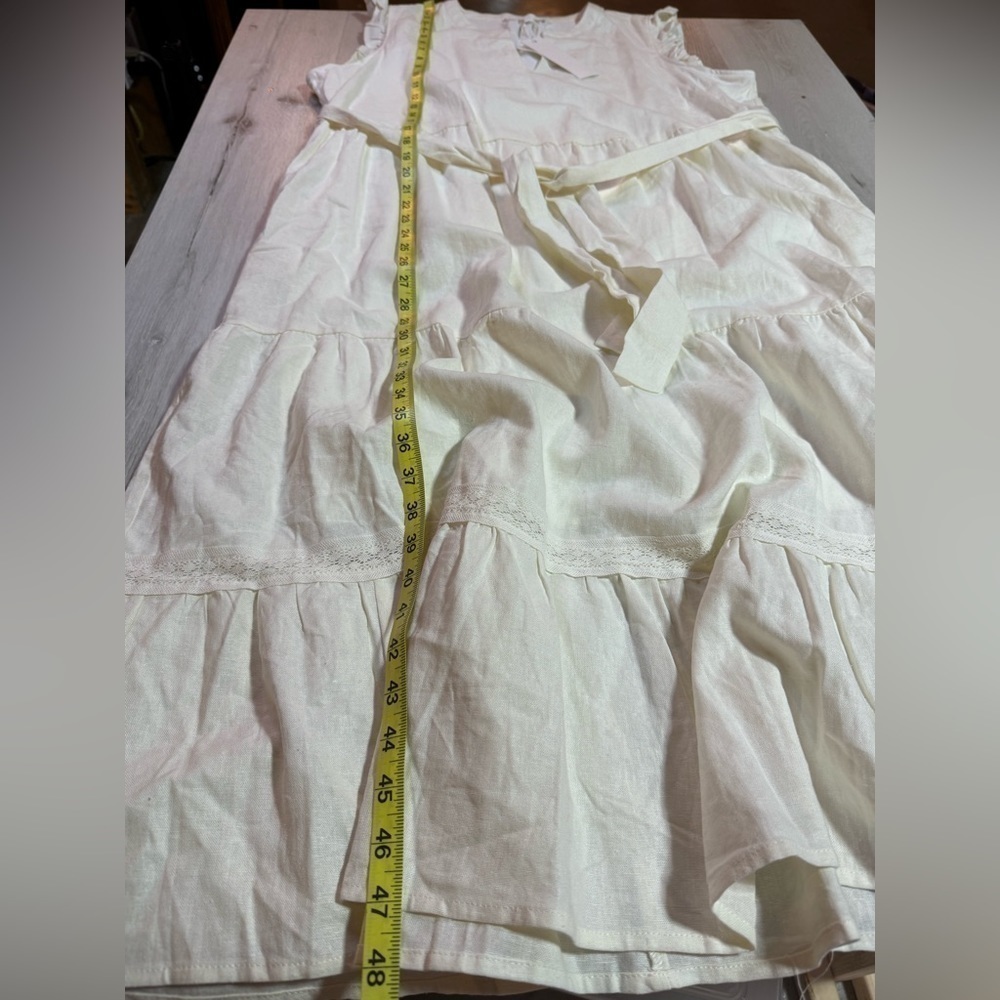 NWT ADYSON PARKER
Lined Linen Flutter Sleeve Dress, Size 2X, Ivory - Picture 13 of 13